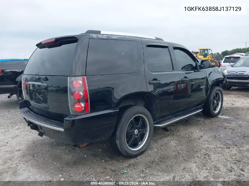 2008 GMC Yukon Denali VIN: 1GKFK63858J137129 Lot: 40398807