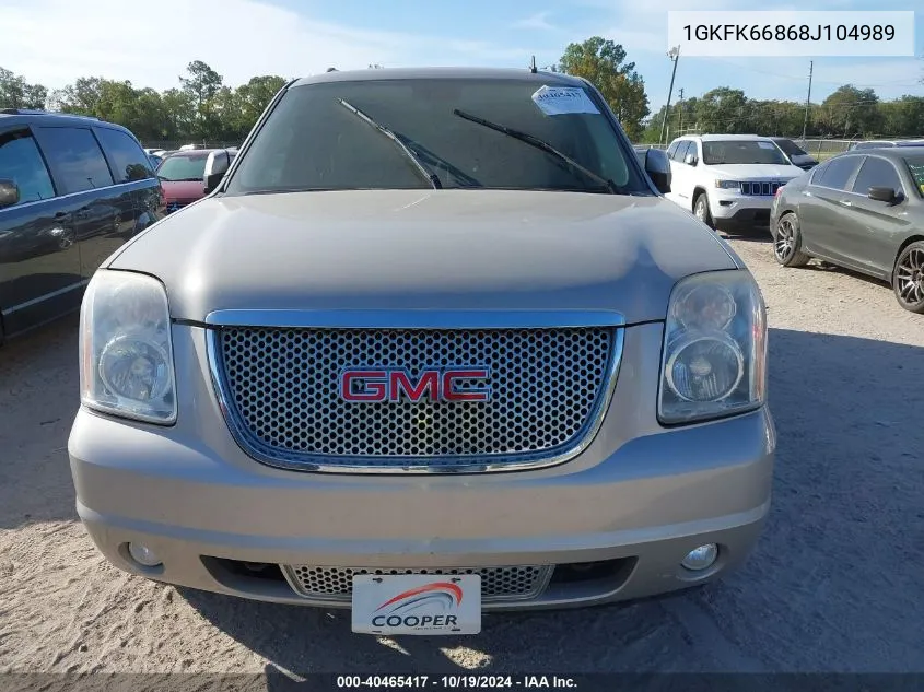 2008 GMC Yukon Xl Denali VIN: 1GKFK66868J104989 Lot: 40465417