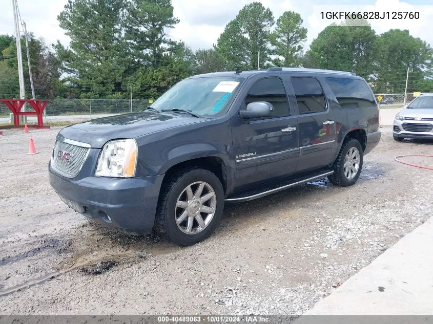 2008 GMC Yukon Xl 1500 Denali VIN: 1GKFK66828J125760 Lot: 40489063