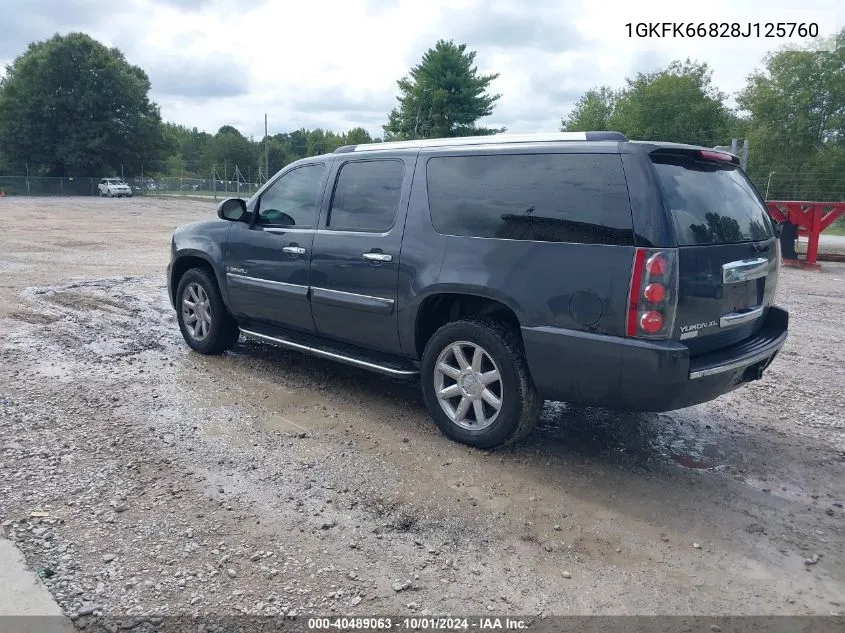 2008 GMC Yukon Xl 1500 Denali VIN: 1GKFK66828J125760 Lot: 40489063