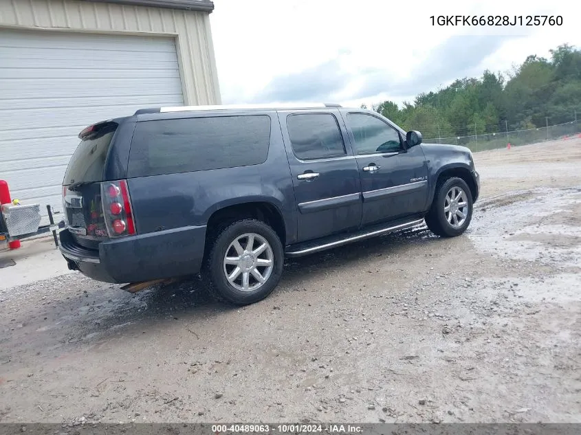 2008 GMC Yukon Xl 1500 Denali VIN: 1GKFK66828J125760 Lot: 40489063