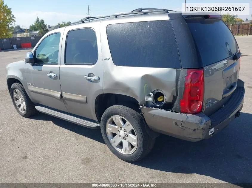 2008 GMC Yukon Slt VIN: 1GKFK13068R261697 Lot: 40600383