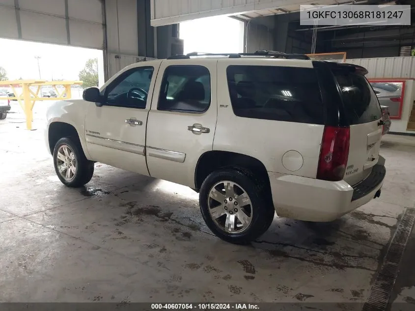 2008 GMC Yukon Slt VIN: 1GKFC13068R181247 Lot: 40607054