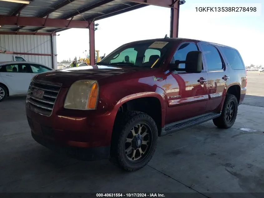 1GKFK13538R278498 2008 GMC Yukon Hybrid