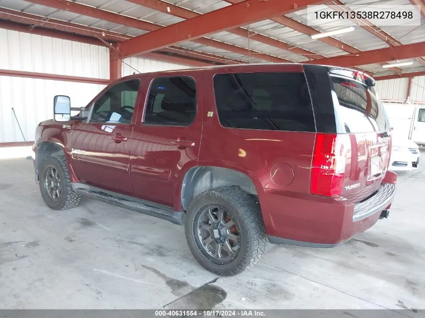 2008 GMC Yukon Hybrid VIN: 1GKFK13538R278498 Lot: 40631554