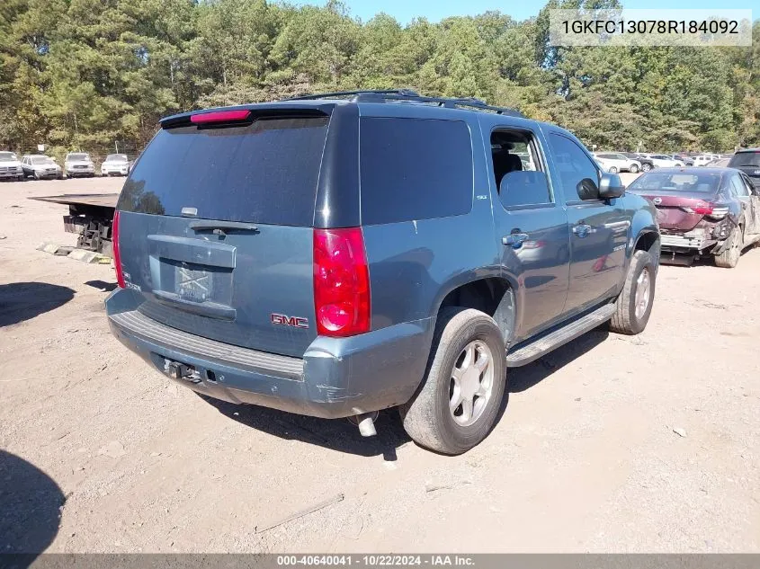 2008 GMC Yukon Slt VIN: 1GKFC13078R184092 Lot: 40640041