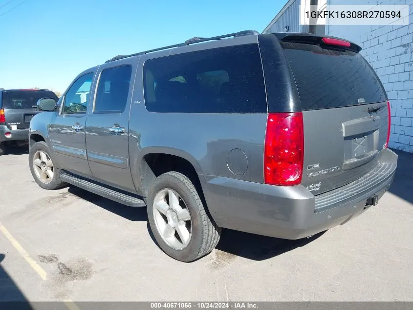 2008 GMC Yukon Xl 1500 Slt VIN: 1GKFK16308R270594 Lot: 40671065