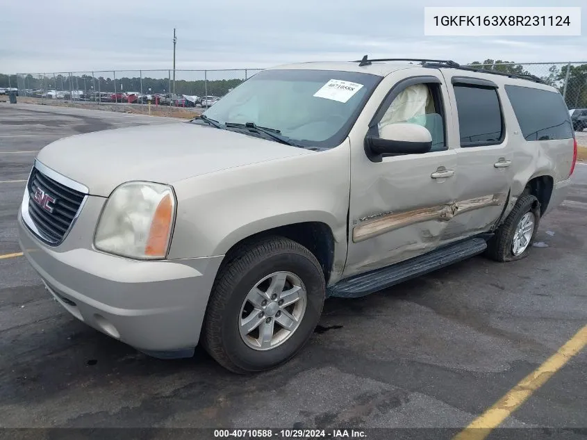 2008 GMC Yukon Xl 1500 Slt VIN: 1GKFK163X8R231124 Lot: 40710588