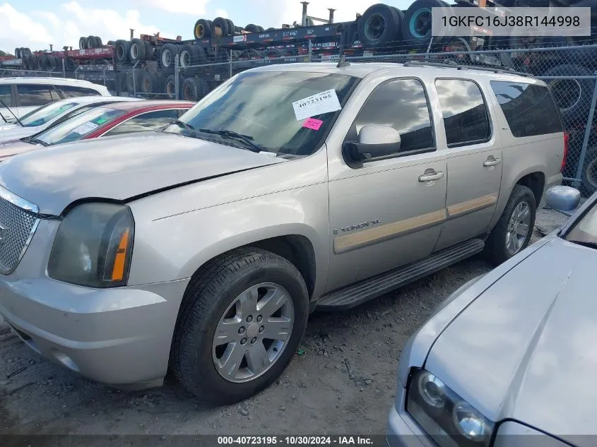 2008 GMC Yukon Xl 1500 Slt VIN: 1GKFC16J38R144998 Lot: 40723195