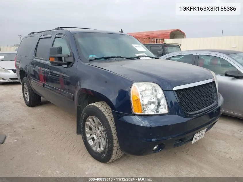 2008 GMC Yukon Xl 1500 Slt VIN: 1GKFK163X8R155386 Lot: 40839313