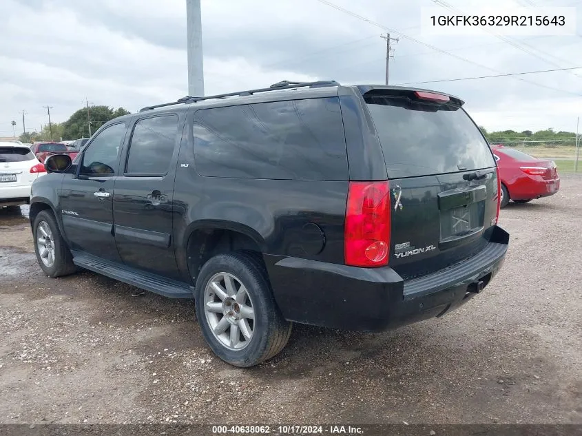 2009 GMC Yukon Xl 1500 Slt2 VIN: 1GKFK36329R215643 Lot: 40638062