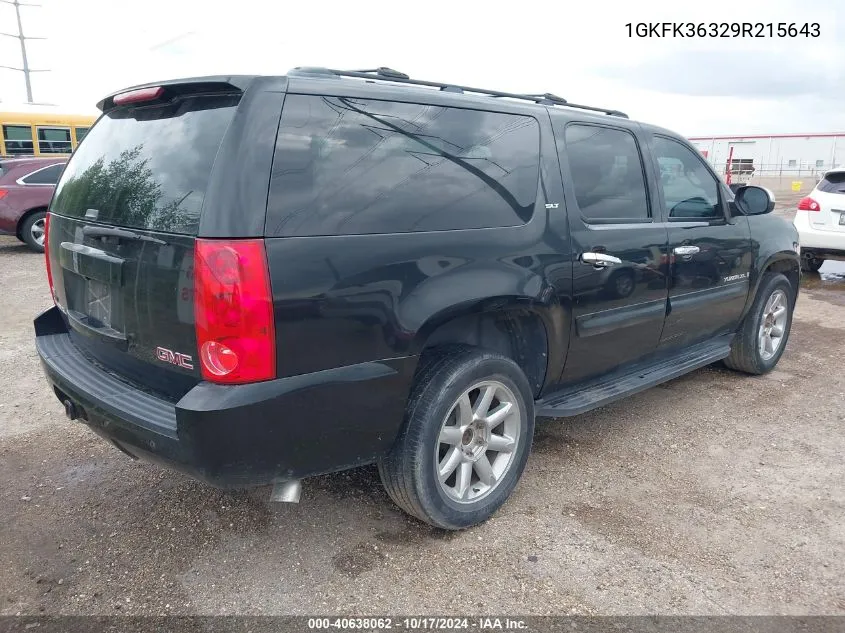 2009 GMC Yukon Xl 1500 Slt2 VIN: 1GKFK36329R215643 Lot: 40638062