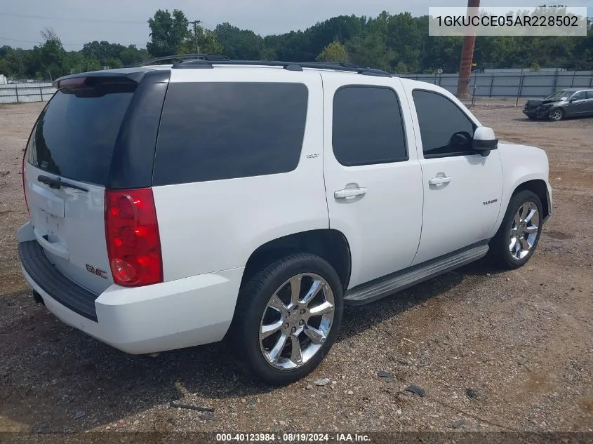 2010 GMC Yukon Slt VIN: 1GKUCCE05AR228502 Lot: 40123984