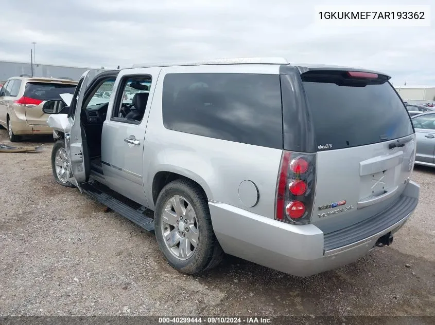 2010 GMC Yukon Xl Denali VIN: 1GKUKMEF7AR193362 Lot: 40299444