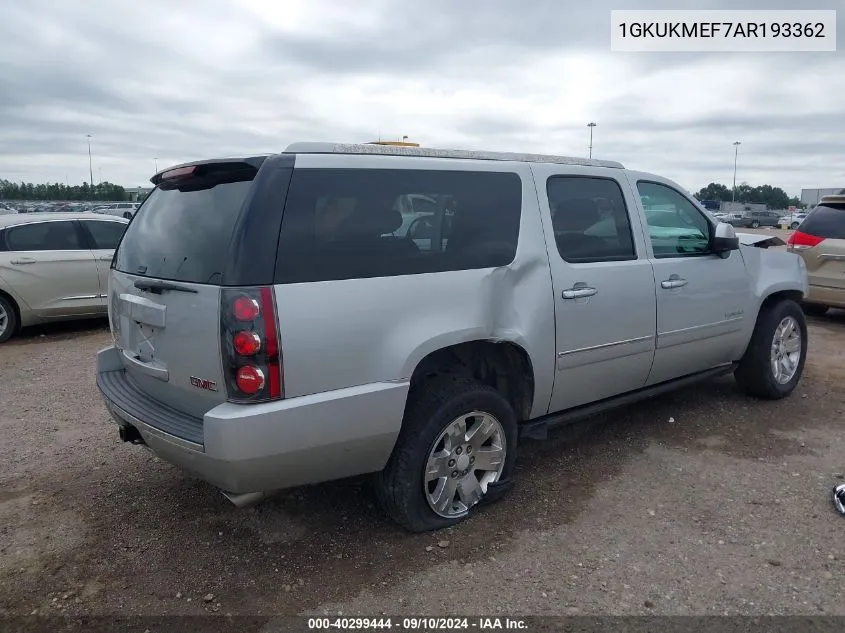 2010 GMC Yukon Xl Denali VIN: 1GKUKMEF7AR193362 Lot: 40299444