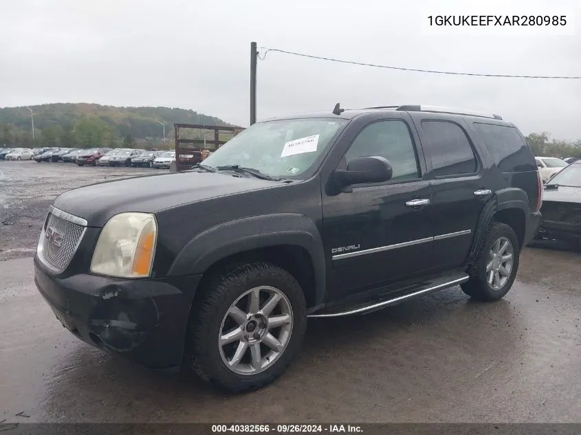 2010 GMC Yukon Denali VIN: 1GKUKEEFXAR280985 Lot: 40382566