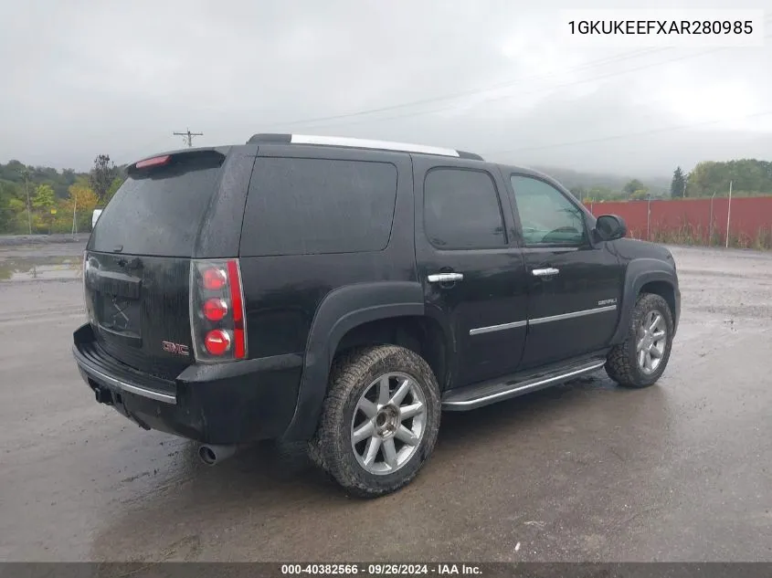 2010 GMC Yukon Denali VIN: 1GKUKEEFXAR280985 Lot: 40382566