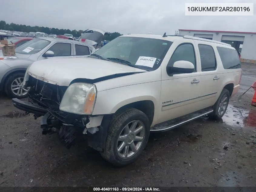 2010 GMC Yukon Xl 1500 Denali VIN: 1GKUKMEF2AR280196 Lot: 40401163