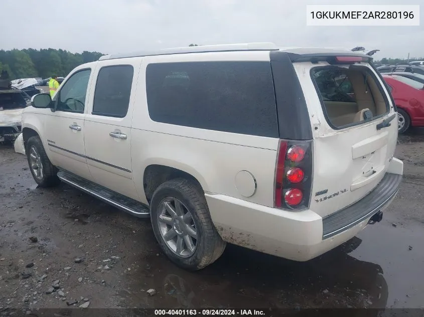 2010 GMC Yukon Xl 1500 Denali VIN: 1GKUKMEF2AR280196 Lot: 40401163