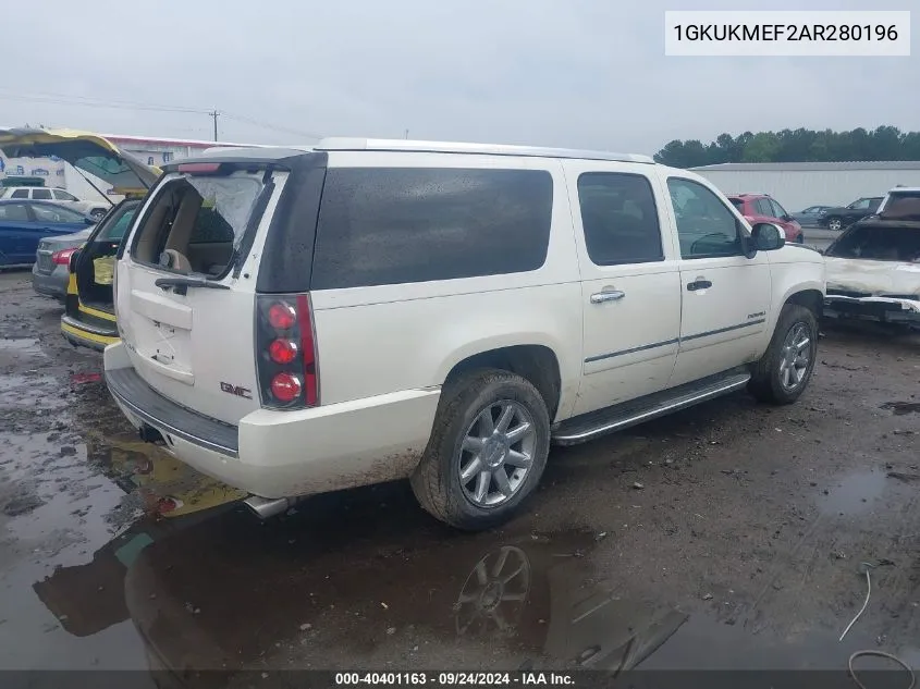 2010 GMC Yukon Xl 1500 Denali VIN: 1GKUKMEF2AR280196 Lot: 40401163