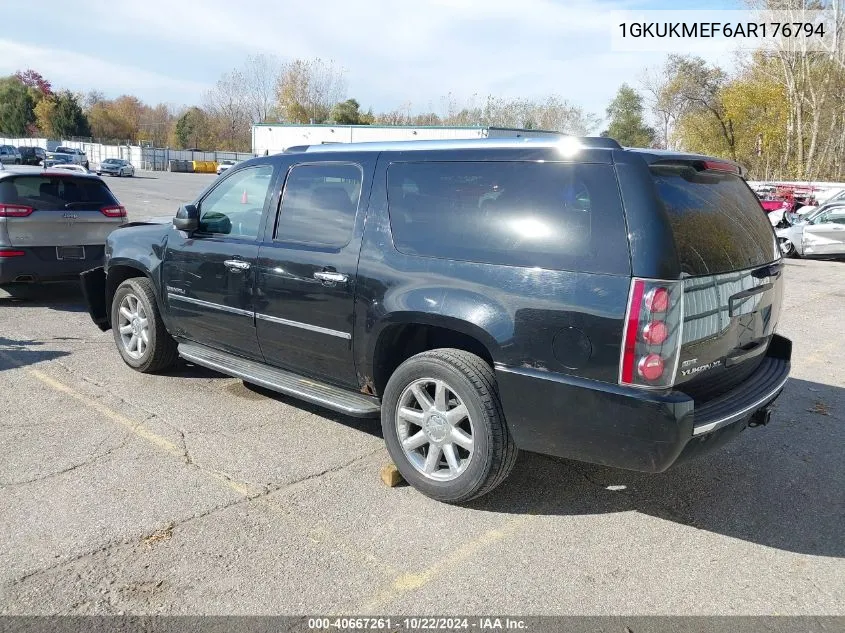 2010 GMC Yukon Xl 1500 Denali VIN: 1GKUKMEF6AR176794 Lot: 40667261