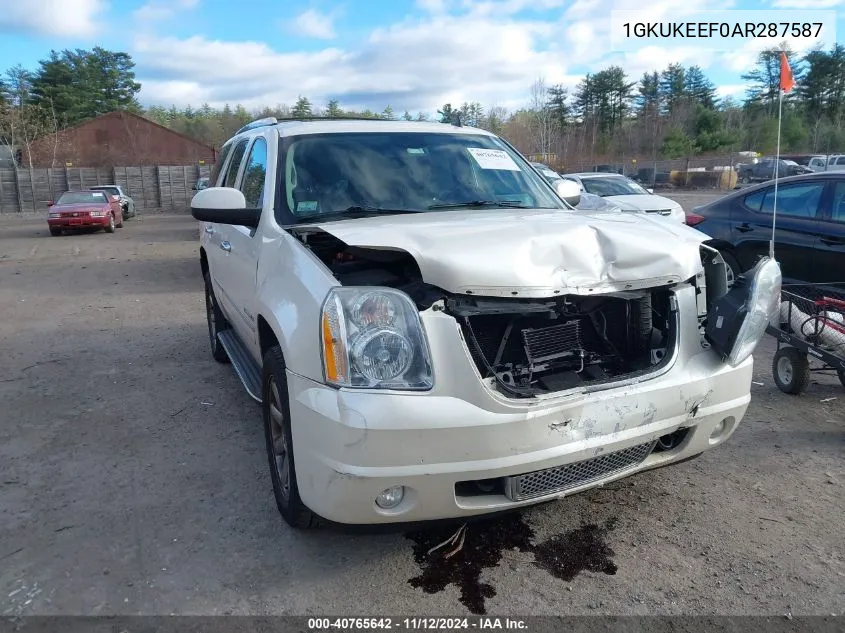 2010 GMC Yukon Denali VIN: 1GKUKEEF0AR287587 Lot: 40765642