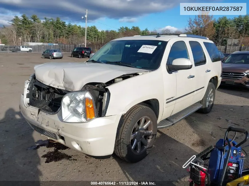 2010 GMC Yukon Denali VIN: 1GKUKEEF0AR287587 Lot: 40765642