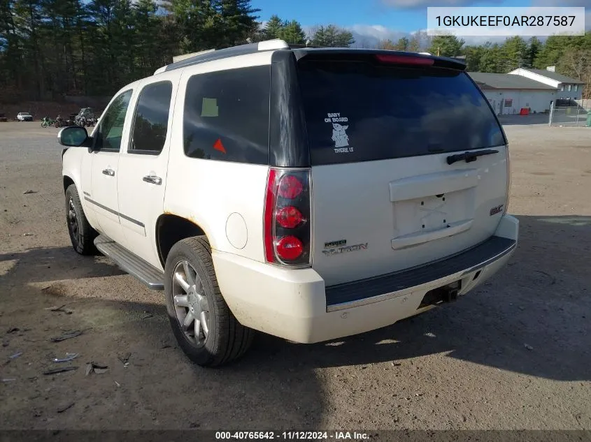 2010 GMC Yukon Denali VIN: 1GKUKEEF0AR287587 Lot: 40765642