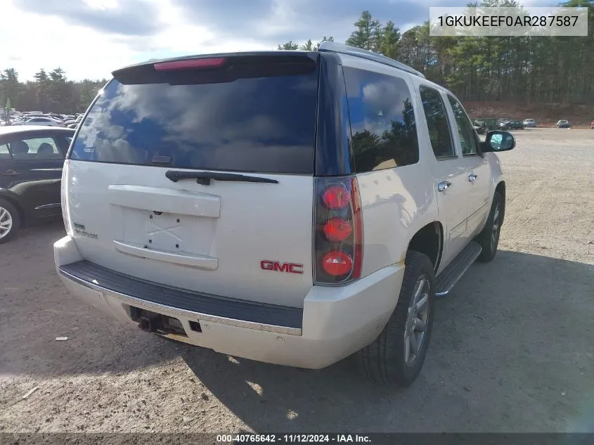 2010 GMC Yukon Denali VIN: 1GKUKEEF0AR287587 Lot: 40765642