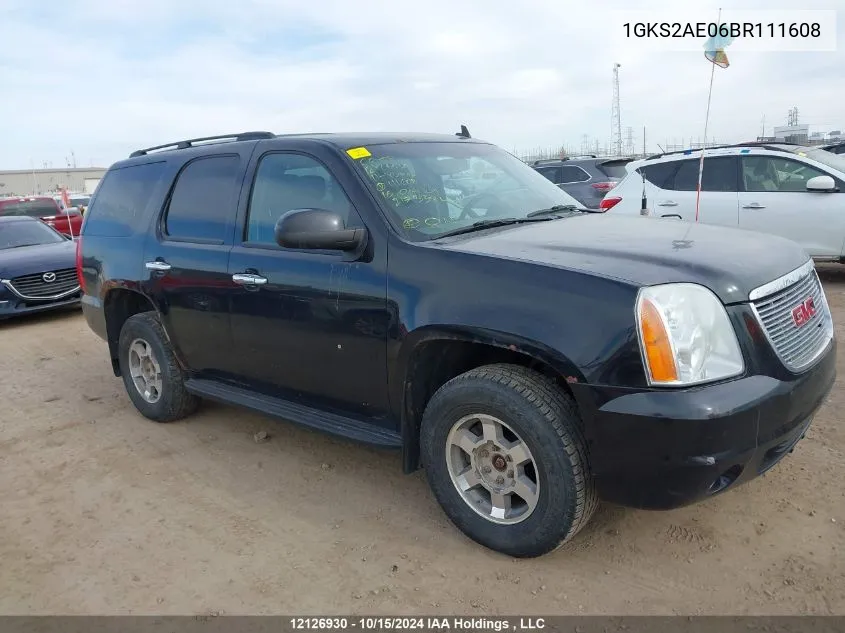 2011 GMC Yukon VIN: 1GKS2AE06BR111608 Lot: 12126930