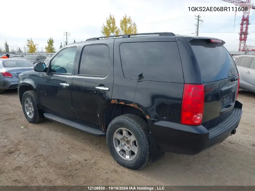 2011 GMC Yukon VIN: 1GKS2AE06BR111608 Lot: 12126930