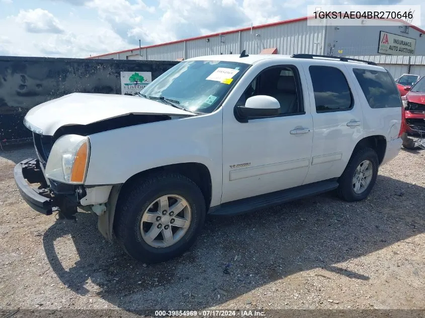 2011 GMC Yukon Sle VIN: 1GKS1AE04BR270646 Lot: 39854969