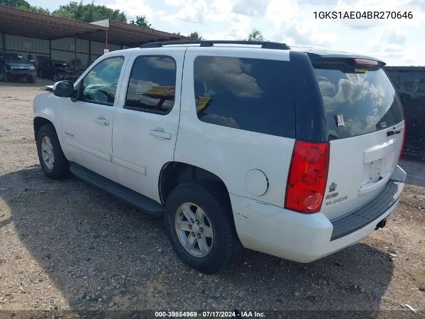 2011 GMC Yukon Sle VIN: 1GKS1AE04BR270646 Lot: 39854969