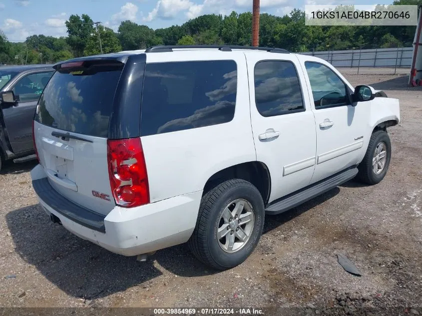 2011 GMC Yukon Sle VIN: 1GKS1AE04BR270646 Lot: 39854969