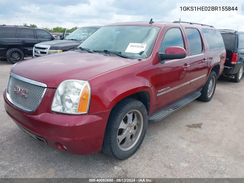 2011 GMC Yukon Xl 1500 Sle VIN: 1GKS1HE02BR155844 Lot: 40092650