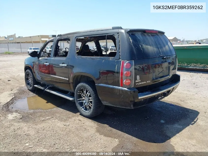 2011 GMC Yukon Xl 1500 Denali VIN: 1GKS2MEF0BR359262 Lot: 40099380