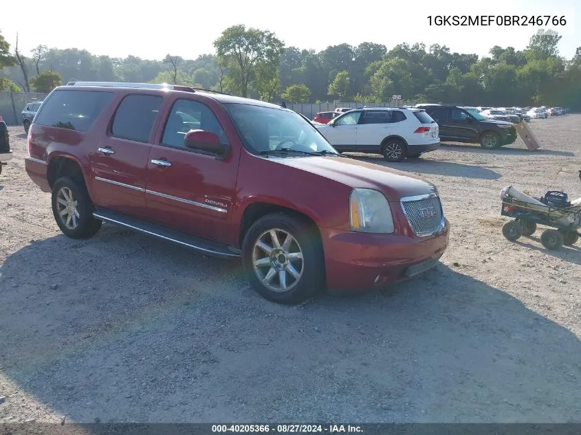 2011 GMC Yukon Xl 1500 Denali VIN: 1GKS2MEF0BR246766 Lot: 40205366