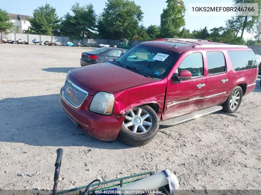 2011 GMC Yukon Xl 1500 Denali VIN: 1GKS2MEF0BR246766 Lot: 40205366