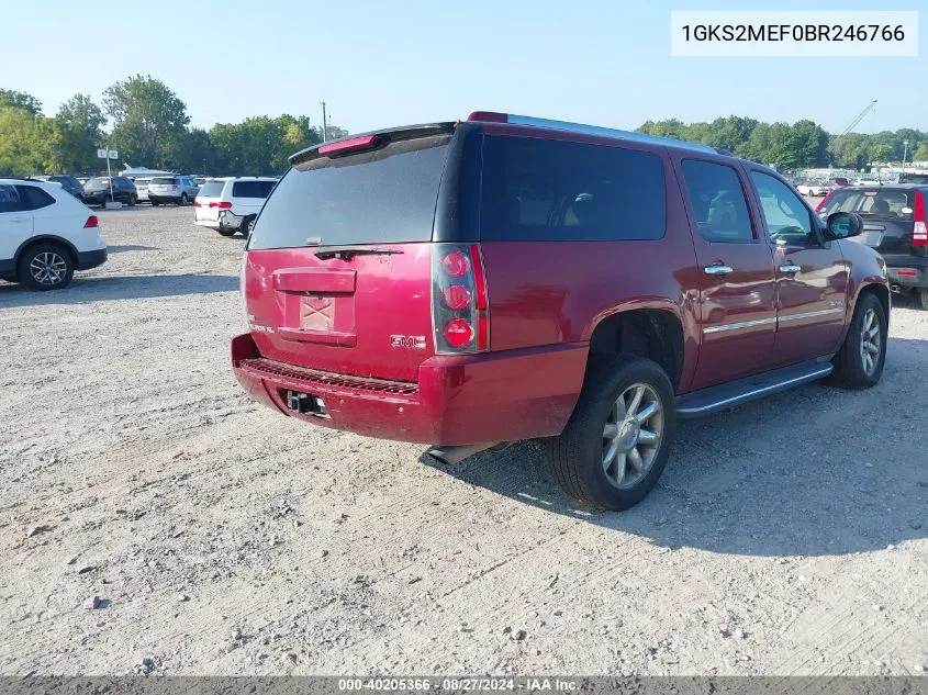 2011 GMC Yukon Xl 1500 Denali VIN: 1GKS2MEF0BR246766 Lot: 40205366