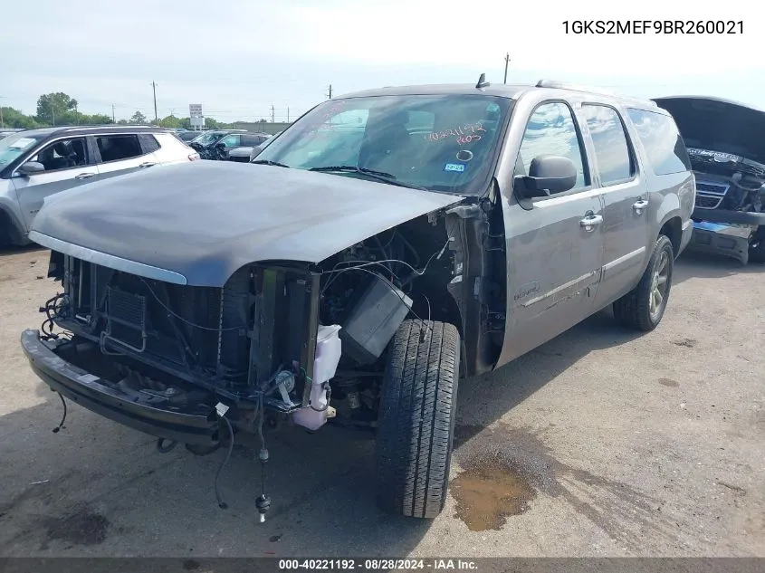 2011 GMC Yukon Xl 1500 Denali VIN: 1GKS2MEF9BR260021 Lot: 40221192