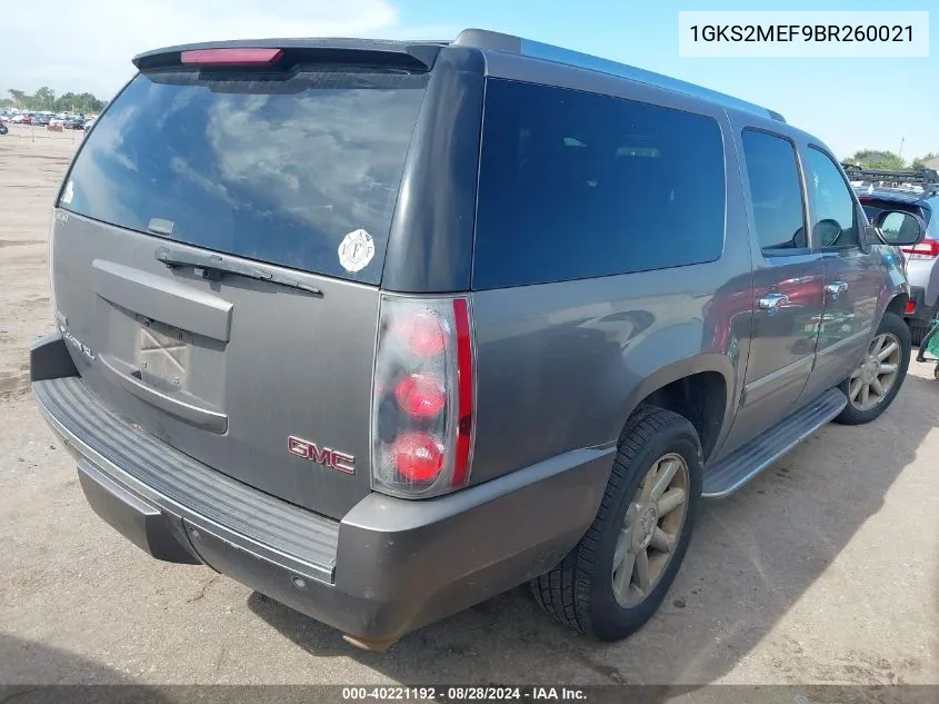 2011 GMC Yukon Xl 1500 Denali VIN: 1GKS2MEF9BR260021 Lot: 40221192