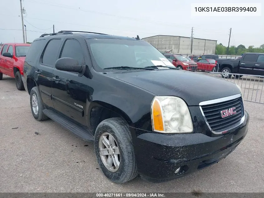 2011 GMC Yukon Sle VIN: 1GKS1AE03BR399400 Lot: 40271661