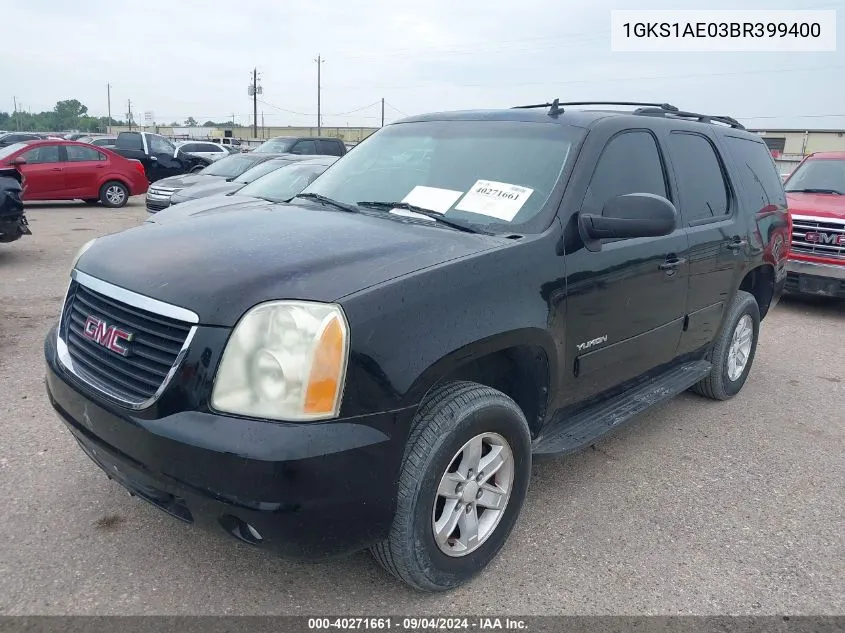 2011 GMC Yukon Sle VIN: 1GKS1AE03BR399400 Lot: 40271661