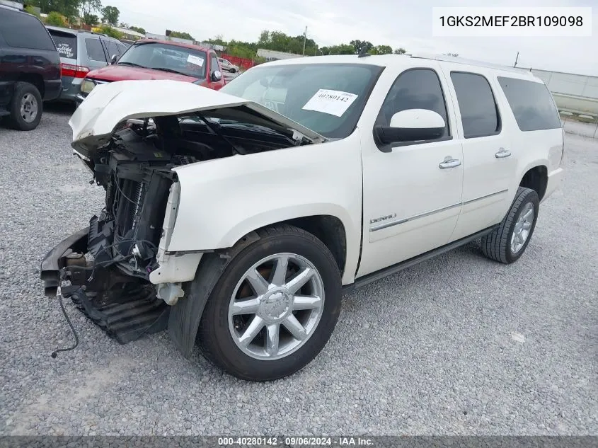 2011 GMC Yukon Xl 1500 Denali VIN: 1GKS2MEF2BR109098 Lot: 40280142