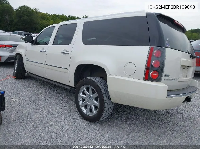 2011 GMC Yukon Xl 1500 Denali VIN: 1GKS2MEF2BR109098 Lot: 40280142