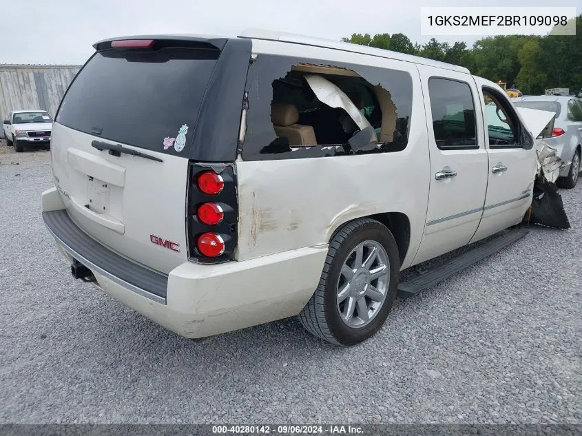 2011 GMC Yukon Xl 1500 Denali VIN: 1GKS2MEF2BR109098 Lot: 40280142