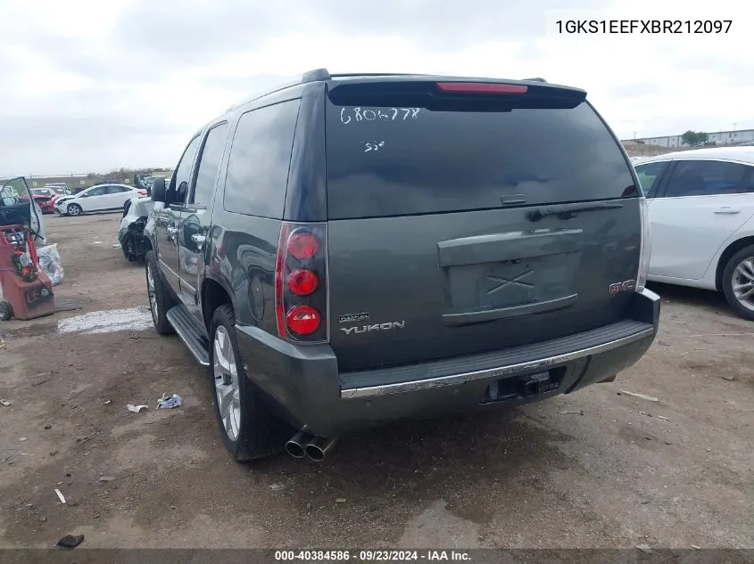 2011 GMC Yukon Denali VIN: 1GKS1EEFXBR212097 Lot: 40384586