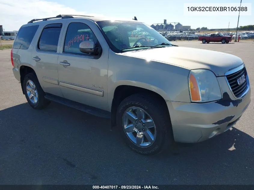 2011 GMC Yukon Slt VIN: 1GKS2CE0XBR106388 Lot: 40407017