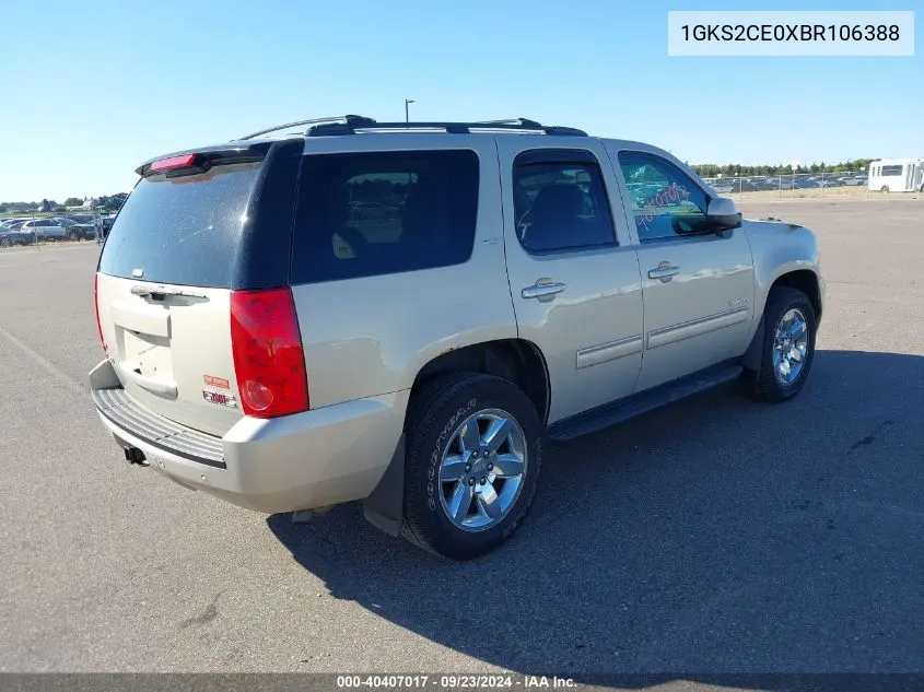 2011 GMC Yukon Slt VIN: 1GKS2CE0XBR106388 Lot: 40407017