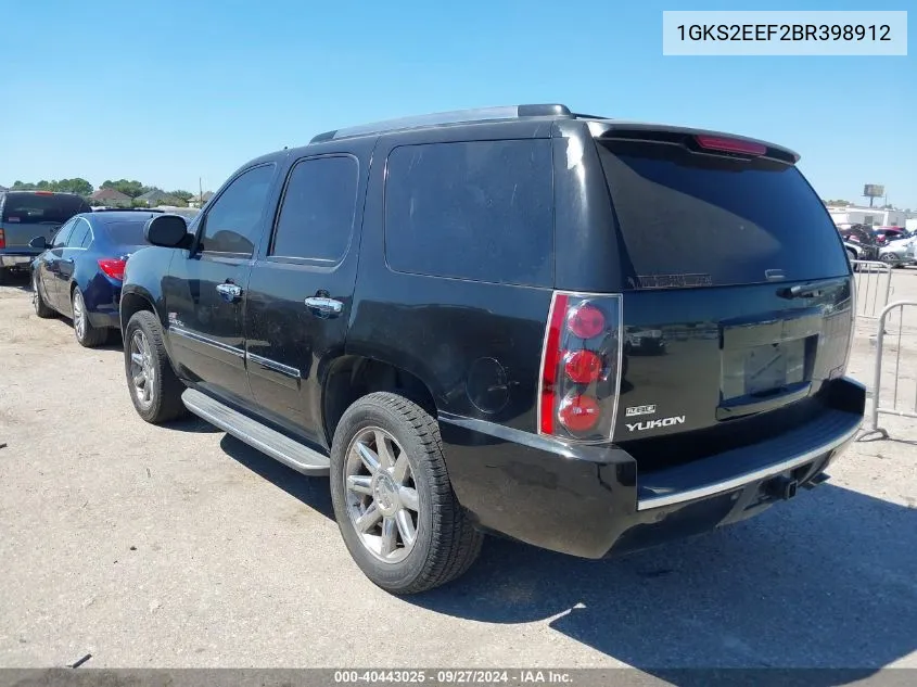 2011 GMC Yukon Denali VIN: 1GKS2EEF2BR398912 Lot: 40443025